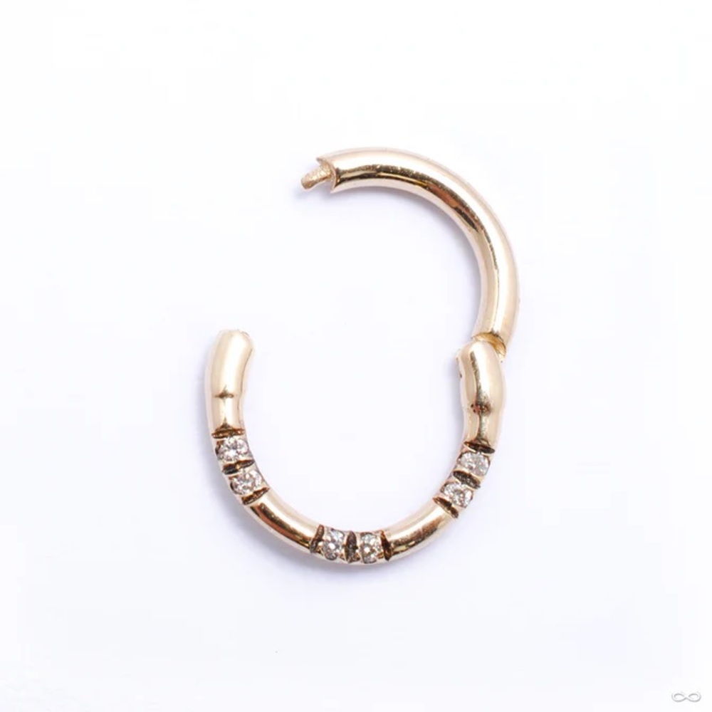 Pupil Hall Criminally Humble Clicker - 14k Yellow Gold/White Diamonds